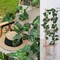 2Pack 14Ft Flame Retardant Artificial Ivy Scindapsus Leaves Bendable Fake Green Plants Vines Ivy Garland Wreath Silk Hanging Rattan Bedroom Wedding Party Garden Wall Table Front Door Ceiling Decor